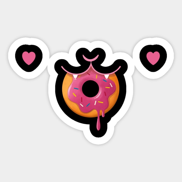 Cat Having Donut Sticker by Episodic Drawing